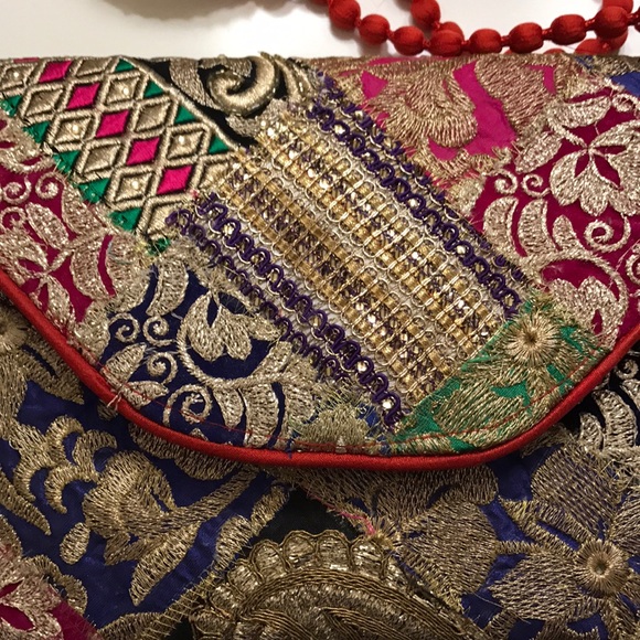 handmade Handbags - Handmade envelope clutch embroidered banjara bag